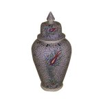 Golden Horn Designed Jar With Tulip