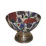 İznik (Floral) Designed Bowl With Metal Foot