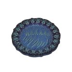 Blue Coloured Plate With Tulips